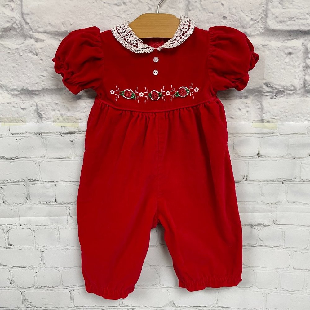 VNTG Vintage Velvet Baby Romper